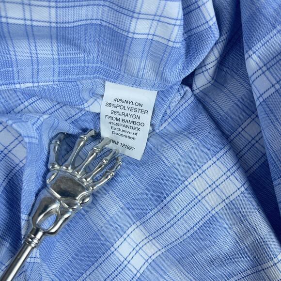 Johnnie O Performance Blaise Laguna Blue Bamboo Mix Long Sleeve Shirt Size Med - Picture 7 of 12